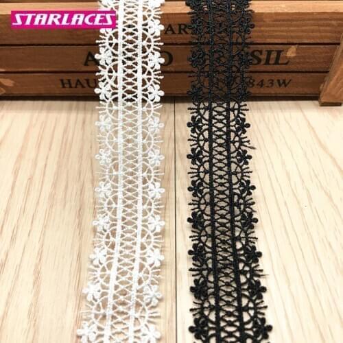 14yards 2.6cm polyester bar code water-soluble lace fabric ribbon lace trims trimmings dress clothes Diy decorative accessories