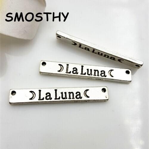 20pcs high alloy 6*40mm La Luna rectangle charm DIY Witch moon goddess bracelet necklace handmaking accessory SMC339
