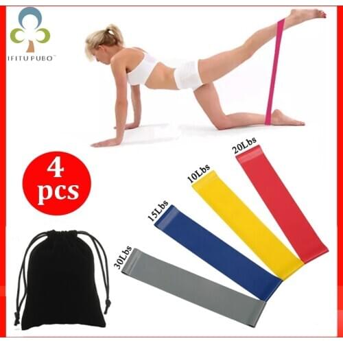 4pcs/set Yoga Resistance Rubber Bands Indoor Outdoor Fitness Equipment 10-30Lbs Pilates Sport Training Workout Elastic Bands ZXH
