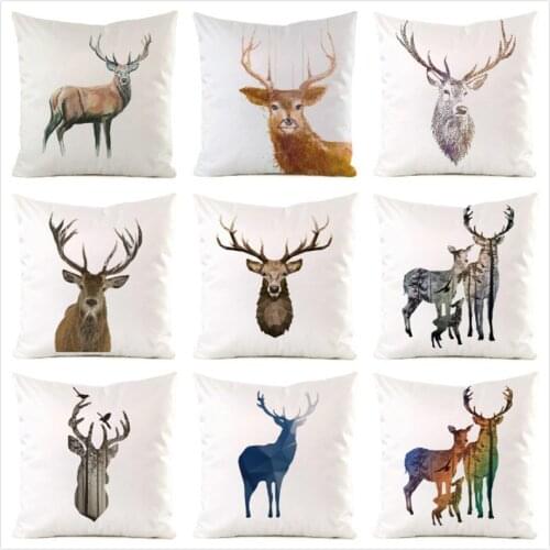 45cm*45cm Colorful Elk Inimitated Silk Fabric Throw Pillow Covers Couch Cushion Cover Home Decorative Pillows Pillow Case