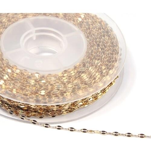 5yards/roll Stainless Steel Flat Oval Lip-shape Water-wave Chain For DIY Necklaces Bracelet Jewelry Making Supplies Accessories