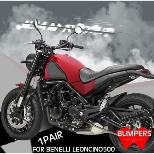 KOSOO Motorcycle Engine Bumper Guard Crash Bars Protector Steel Styling For Benelli Leoncino 500 1Pair Bumpers Safty Accessories