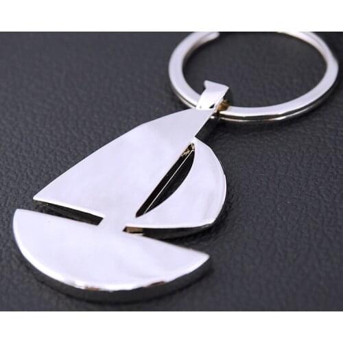FREE SHIPPING BY DHL 200pcs/lot 2015 Hot Selling Novelty Sailing Boat Keychains Metal Boat Shaped Keyrings for Gifts
