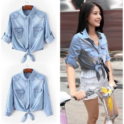 Blouse Women Denim Shirt Large Size Womens Short Coat Blusas Mujer De Moda