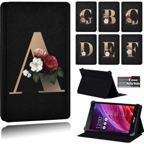 Anti-fall Simple Gold Letter Tablet Case for Asus Memo Pad 7/Memo Pad 8 Me181C/Pad HD 7 ME173X ME173/Pad 10 ME102A ME103K