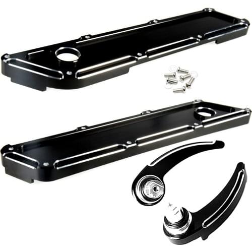 Black Slope Cut Saddlebag Latch Cover&Shifter Bar Fit For Harley Touring Road King Street Glide FLHR FLHX 2014-2017