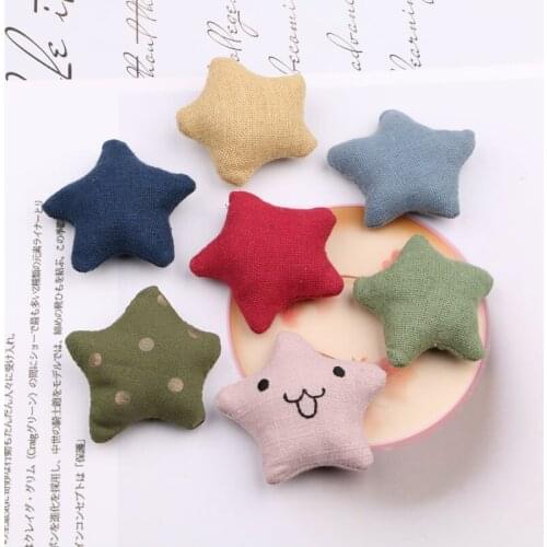 DIY Jewelry Accessories Kawaii Handmade Fabric Stars Doll Patch Sticker Craft Fit for Girls Hair Jewelry Clips Garment Decor