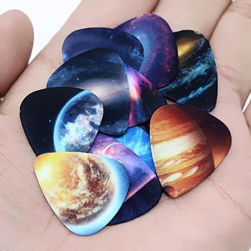 10pcs Guitar Pick Colorful Long Life Love Heart Universe Planet Guitar Plectrum