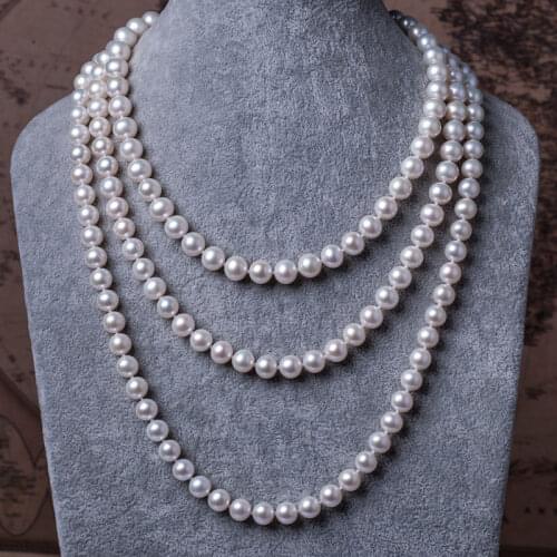 Classic 8-9mm south sea round white pearl necklace
