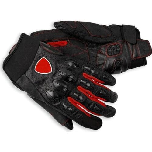 Leather Gloves Corse Moto GP Motorcycle Bike Motorbike Racing Driving Riding Black Red For Ducati Gloves