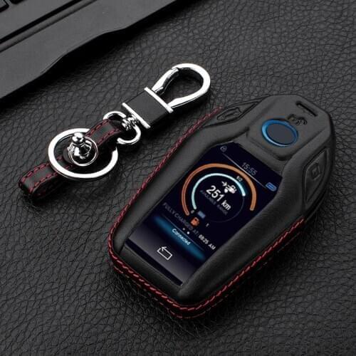 For 2018 2017 2016 BMW 7 Series G11 G12 730li 740li 750li LCD Display Leather CAR-KEY-SHAPE Car Key Case Cover