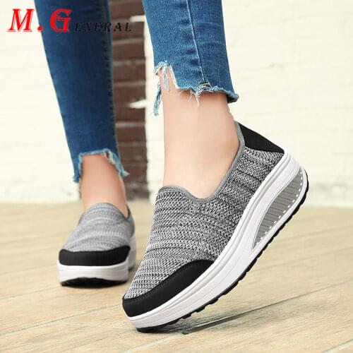 Sport Shoes Woman Mesh Platform Trainers Rocking Womens Sneakers Women Sport Shoes Height Increasing Breathable Running Shoe Q2