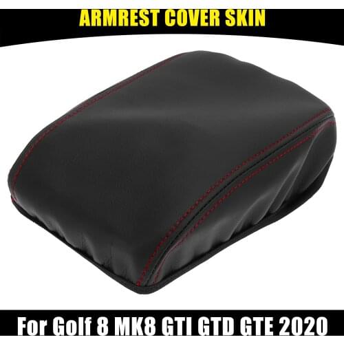 X Autohaux Center Console Lid Cover Armrest Cover Pad Black for Golf 8 MK8 GTI GTD GTE 2020