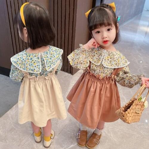 Summer Toddler Baby Girl Floral Outfits Set New Cotton Casual Tops Infant Autumn Fashion Solid Color Skirt Set Cute Baby Clothes