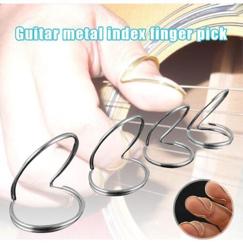 4/12/20Pcs Silver Adjustable Metal Thumb Finger Guitar Picks Forefinger Stretchable Good Pick Guitar Bass Accessories
