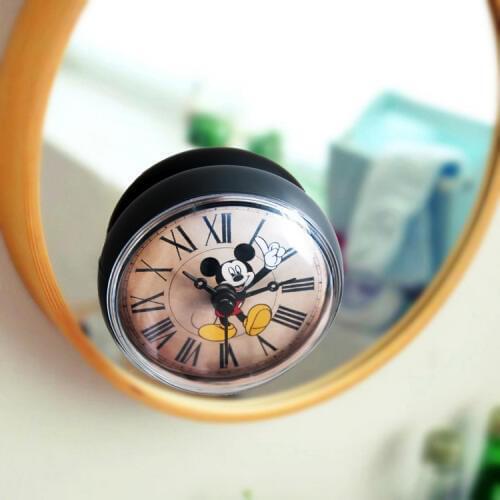 Mickey Mouse creative bathroom clock bathroom kitchen clock waterproof sucker clock home wall clock mickey mouse plastic