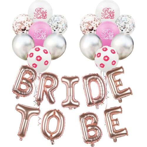 Bride to be aluminum foil balloon set red lip latex balloon combination wedding party venue layout balloon set