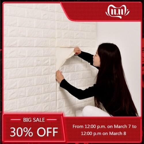 3D Brick Wall Stickers Living Waterproof Foam Room Bedroom DIY Adhesive Wallpaper Art Home Wall Decals
