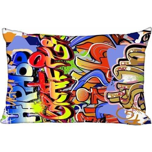 New Graffiti Art Pillow Case Custom Wedding Pillowcase Cover Cases Gift Zippered Rectangle Pillow Case