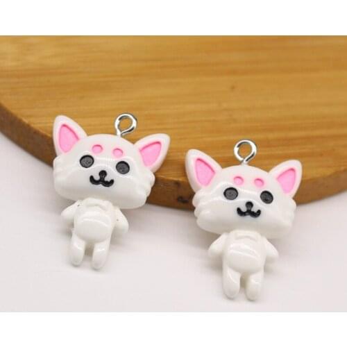 10Pcs Cute Pink Cat Animals Resin Charms Lovely Kitten Dangle DIY Keychain Earring Pendant For Jewelry Make Accessories