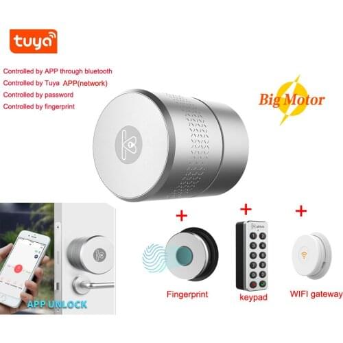Airbnk M531 TUYA Smart Home Fingerprint Lock Remote Control Wifi Wireless Lock Original Cylinder cut key/remove switch