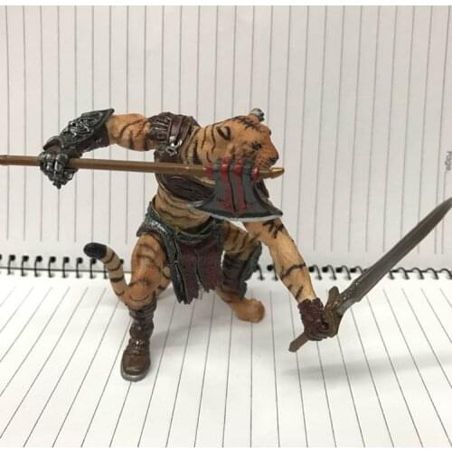 Pvc figure Simulation animal model dreamy mythology tiger warrior warrior hand doll