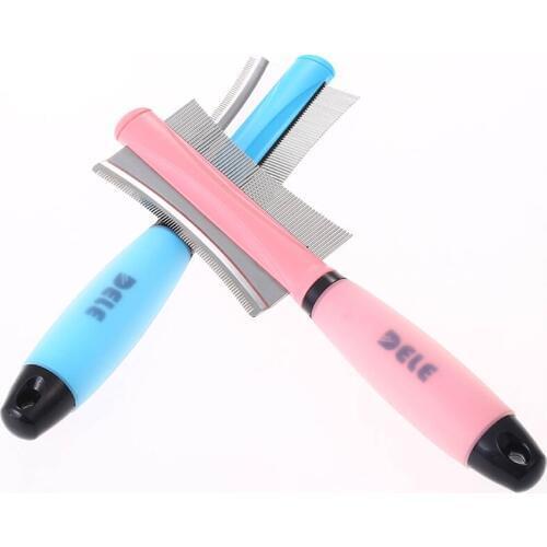 Dog Cat Removal Hairs Comb Brush Fur Shedding Trimming Blue Pink Dual Purpose Pet Grooming Tool Wholesale