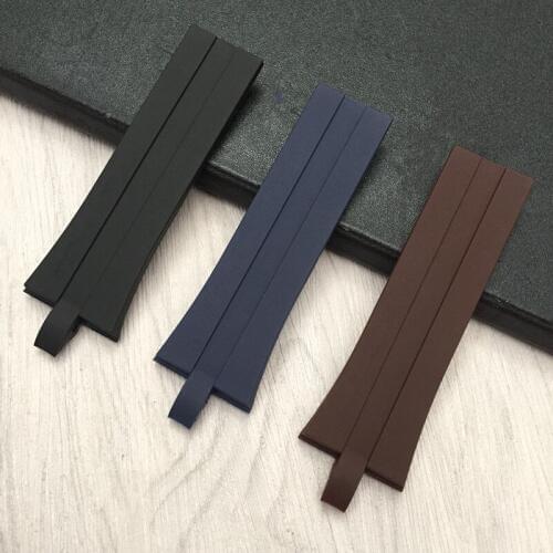 MERJUST 26*22 Blue Brown Black high quality Rubber Watch Band Strap 28mm Fits For Porsche Design World Timer P6360 + Tool