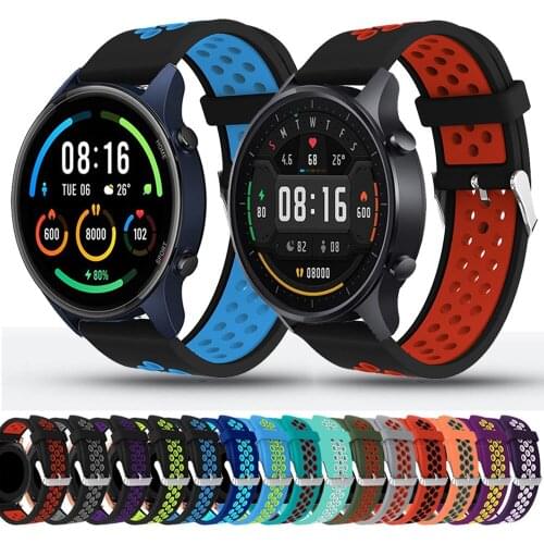 22mm Watch Band For Xiaomi MI Watch Color Sport Strap Quick Release Silicone Watchbands Bracelet Wristband ремешок correa