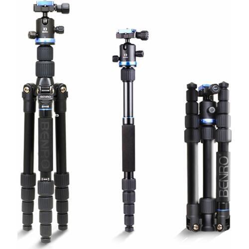 Benro IF19 Tripod Aluminium Portable Travel Tripods For Camera Reflexed Monopod 5 Section Carrying Bag Max Loading 8kg DHL Free