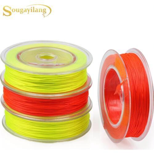 Sougayilang 100YDS Backing Fly Line 20-30LB Weight Forward Floating Fly Fishing Line Orange/Yellow Braided Backing Fishing Line