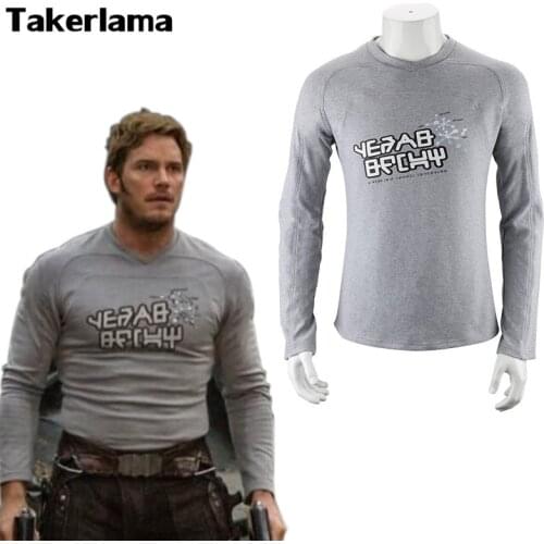Guardians of the Galaxy 2 Starlord Uniform Shirt Peter Jason Quill Cosplay Costume for Halloween Party Suit for Adults