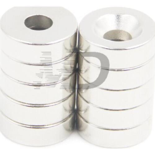 20pcs Super Strong Round Neodymium Countersunk Ring Magnets 15mm x 3mm Hole: 4mm N50 Neodymium Magnet Free Shipping
