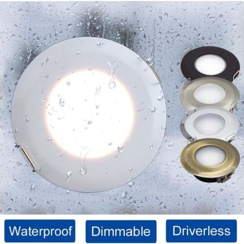 6PCS LED Downlight 5W AC 85V-265V Waterproof IP44 Dimmable Bathroom Recessed Ceiling Lamp Home Indoor Spot Lighting