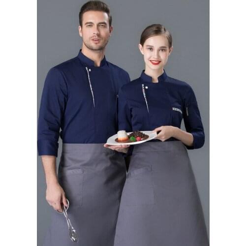 Long-sleeved Chefs Uniform Kitchen Hotel Work Wear for Man Women Food Service Chef Jackets Bakery Restaurant Waitress Clothing