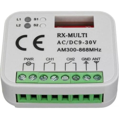 Remote Control Switch Receiver 433MHz 868MHz 390 MHz Multi Receiver AC/DC 9-30V 300-868MHz Garage Gate Door Receiver Universal