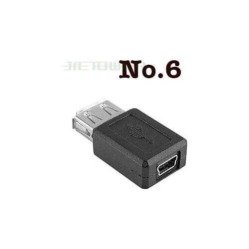 High Speed USB 2.0 Type A Female to Mini USB 5pin B Female Converter Connector Charger Transfer Data sync Charging Adapter100pcs