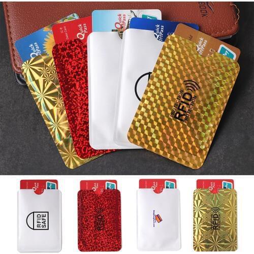 5Pcs Aluminum Foil Anti-Degaussing Card Protection Bank Card RFID Shielding Bag Anti-Theft Brush ID Card Holder Card Protector