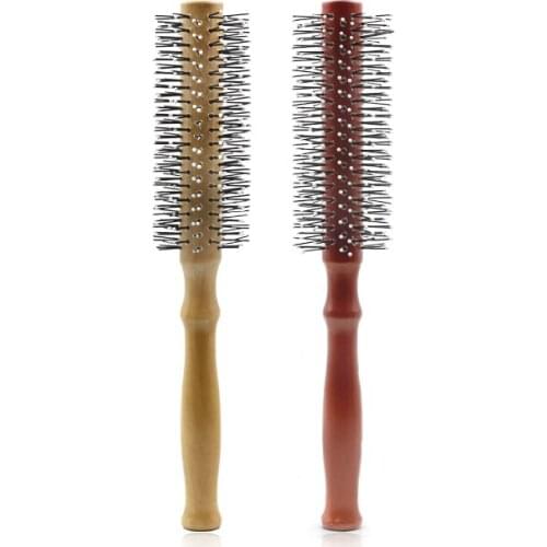 Boar Bristle Curly Hair Practical Wood Handle Round Comb Women Face Bathe Hair Holder Tangle Hairdressing Wet Hair Brush