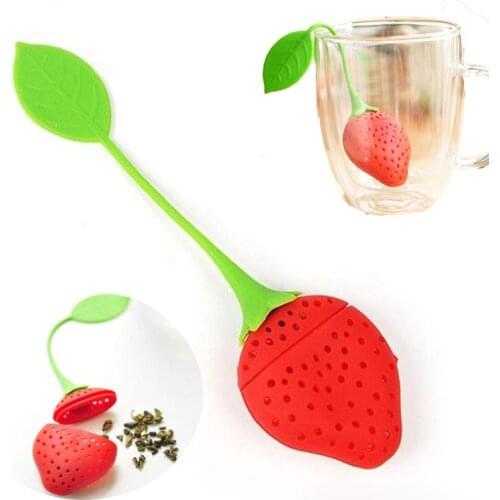 1/2 PCS Strawberry Tea Infuser Non-toxic Strawberry Shape Silicone Tea Infuser Tea Bag Teapot Accessory Durable Kitchen Supplies