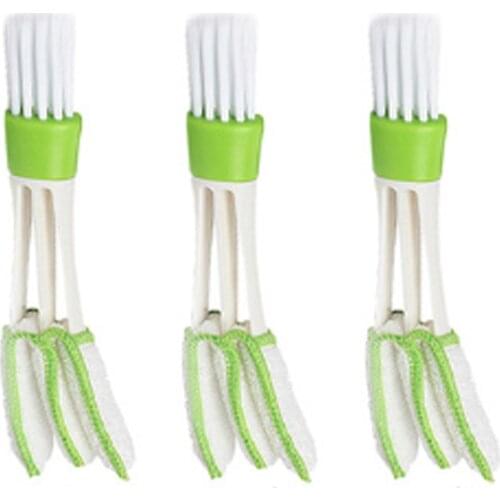 3/5/10 Pcs Car Detailing Brush 2 In 1 Double Slider Car Air-Conditioner Outlet Vent Blinds Cleaning Tool Brush For Car