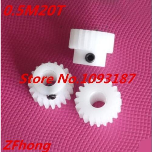 5pcs 0.5M-20T 0.5m 20 teeth nylon plastic step spur gear bore
