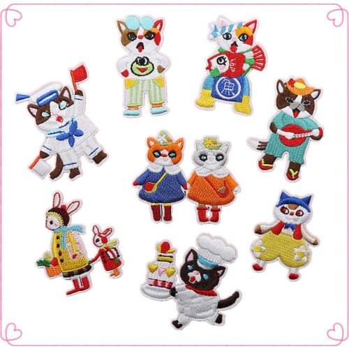 50pcs/lot Embroidery Patch Cartoon Fish Vegetable Cat Animal Rabbit Kids Clothing Decoration Sewing Accessory Diy Iron Applique