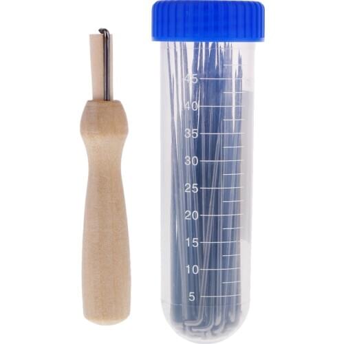 Pack of 60 pcs Wool Felting Needles wooden Handle 3 Sizes Hand Sewing Needles DIY Needlepoint Kits