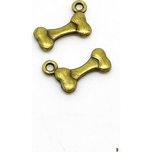 A4979 Wholesale 100pcs/lots Antique Bronze Dog Bone Charms Alloy Jewelry Accessories 15x10mm