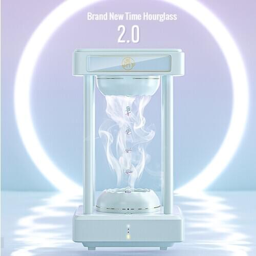 Anti-Gravity Hourglass Night Light Clock Water Drop Backflow Bedroom office decoration Ambience Light Creative Christmas Gift