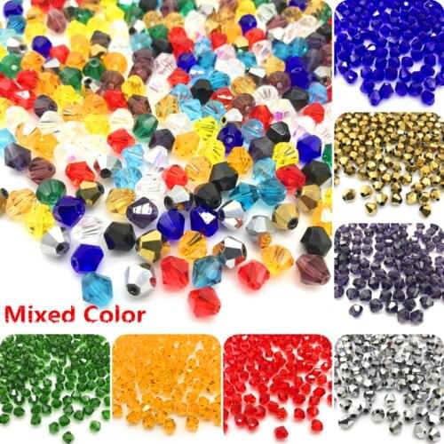 High Quality 4/6/8mm Shiny Crystal beads Bicone Beads Glass Beads Loose Spacer Beads for Jewelry MakingDIY Bracelet Necklace