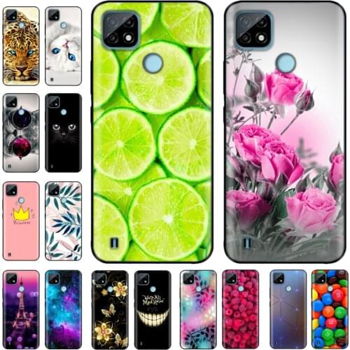 For Realme C21 Case Soft Silicon TPU Back Cover for Oppo Realme C21 C 21 RealmeC21 Phone Case Cover Bumper Funda Black Tpu Cases