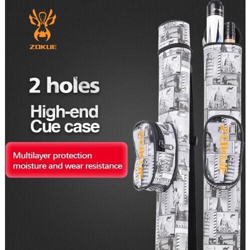 ZOKUE 2 Holes Cue Case PU Material Carrying Bag Waterproof Length 90cm Billiard Bag Lightweight Durable Suitable For Russian Cue