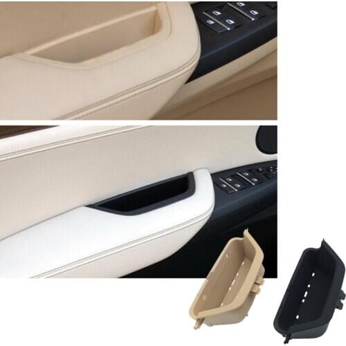 Beige Black Car Left Front Door Bowl Storage Box inside Interior Inner Door Buckle Panel Handle Cover For BMW X3 X4 F25 F26